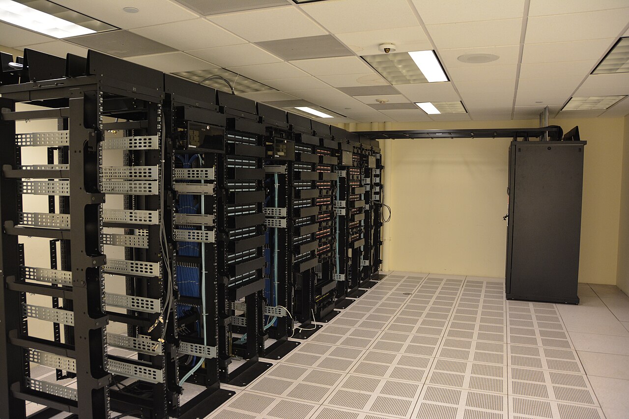 Server racks used for cloud hosting and backend infrastructure